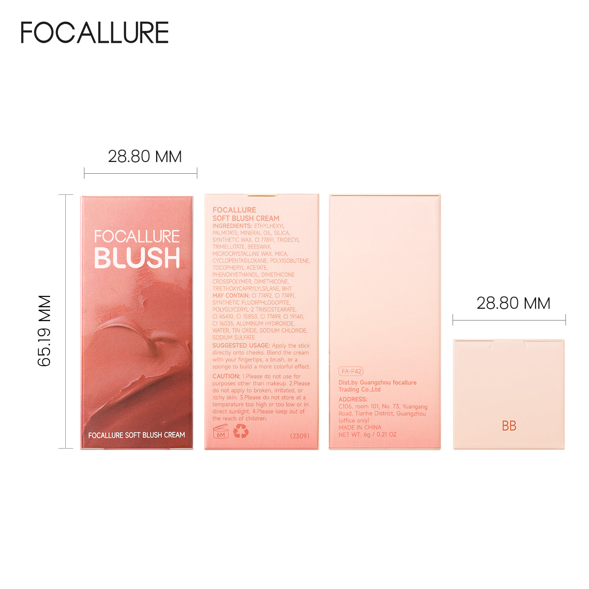 FOCALLURE Pro Cream Butter Multi-Use Blush Stick