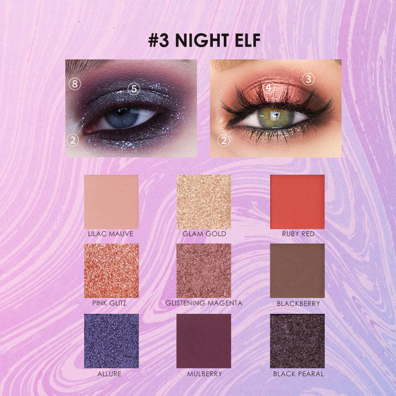 Night Elf Nine Color Eyeshadow Palette