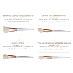 LA'FIOR White Pearl 15 Pcs Professional Brush Set with Bag - LF-001