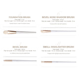 LA'FIOR White Pearl 15 Pcs Professional Brush Set with Bag - LF-001
